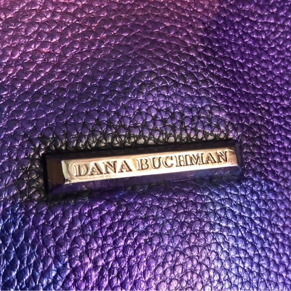 Dana Buchanan Metallic Purple Blu Mult Color Vegan Lthr Tote Bag EUC - Picture 2 of 13